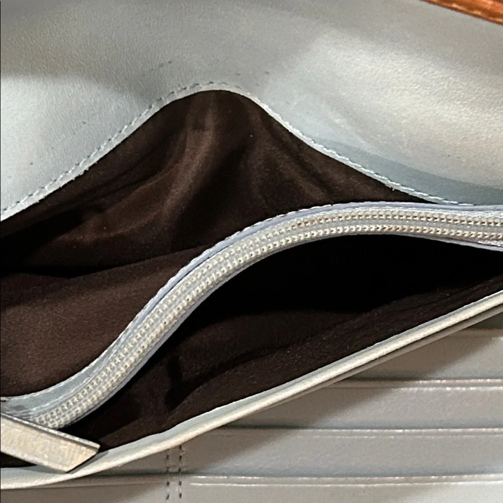 Vintage Coach Continental Brown and Tan Women's Leather and canvas Wallet - Picture 11 of 14